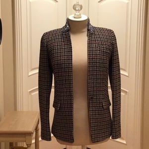 NWOT J Crew rhinestone-collared wool tweed jacket